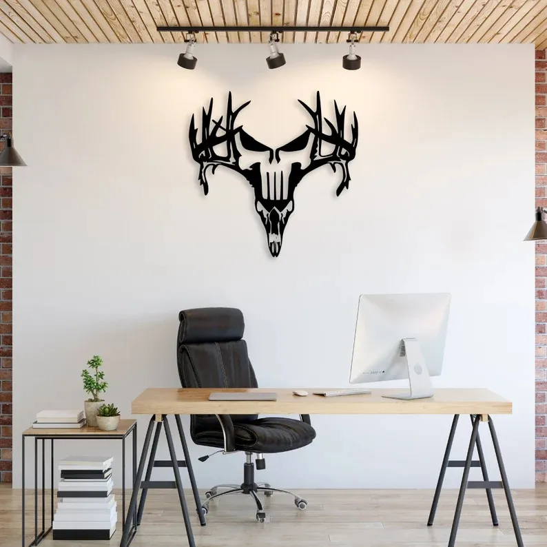 Metal Deer Skull Rack